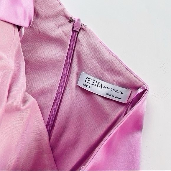 Mac Duggal Ieena Satin One-Sleeve Minidress Orchid - Picture 11 of 14